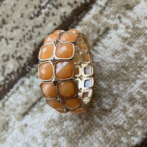 Gold and Orange Geometric Bracelet